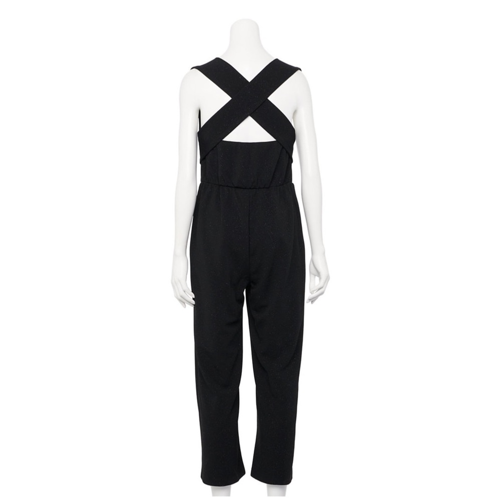 NWT Speechless Cross Band Back Cropped Jumpsuit Green Juniors Size XL Size XXL - Picture 2 of 3
